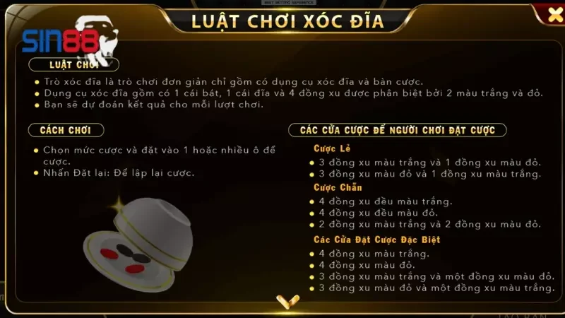 Giải thích luật chơi xóc đĩa